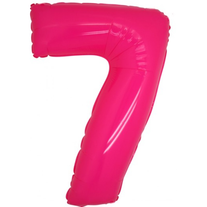 40" Numero 7 Rosa Neon